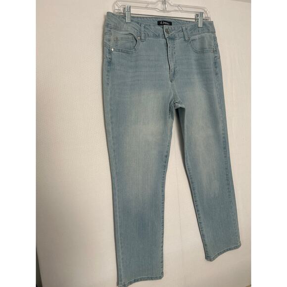 d.jeans Women's Blue Faded Light Wash Denim Jeans Mid Rise Straight Size 10 - Picture 4 of 9